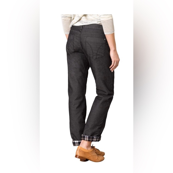Prana Women’s Lined Boyfriend Jean/Pant Size 2 color black/dark charcoal - Picture 2 of 8